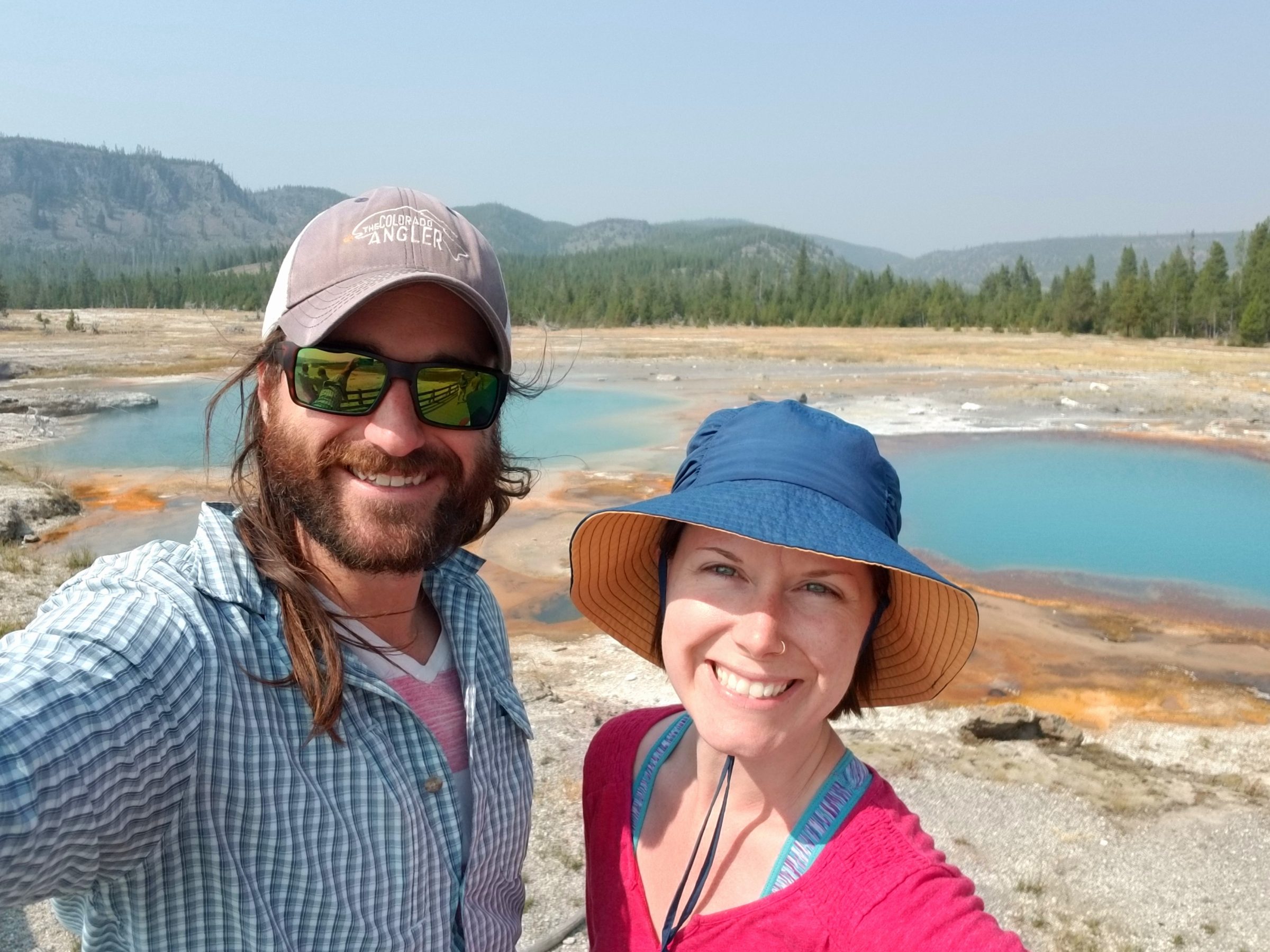 The Practical Vagabonds explore geothermal features in Yellowstone National Park