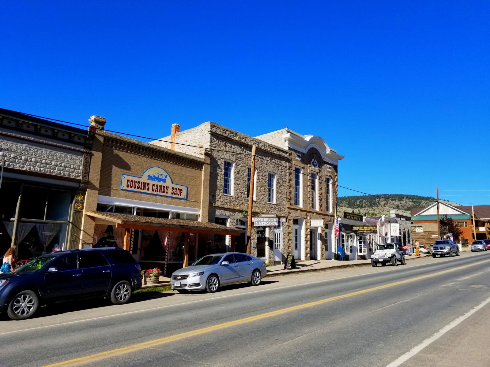 The main drag in Virginia City, a Southwest Montana ghost town, try the Huckleberry ice cream!