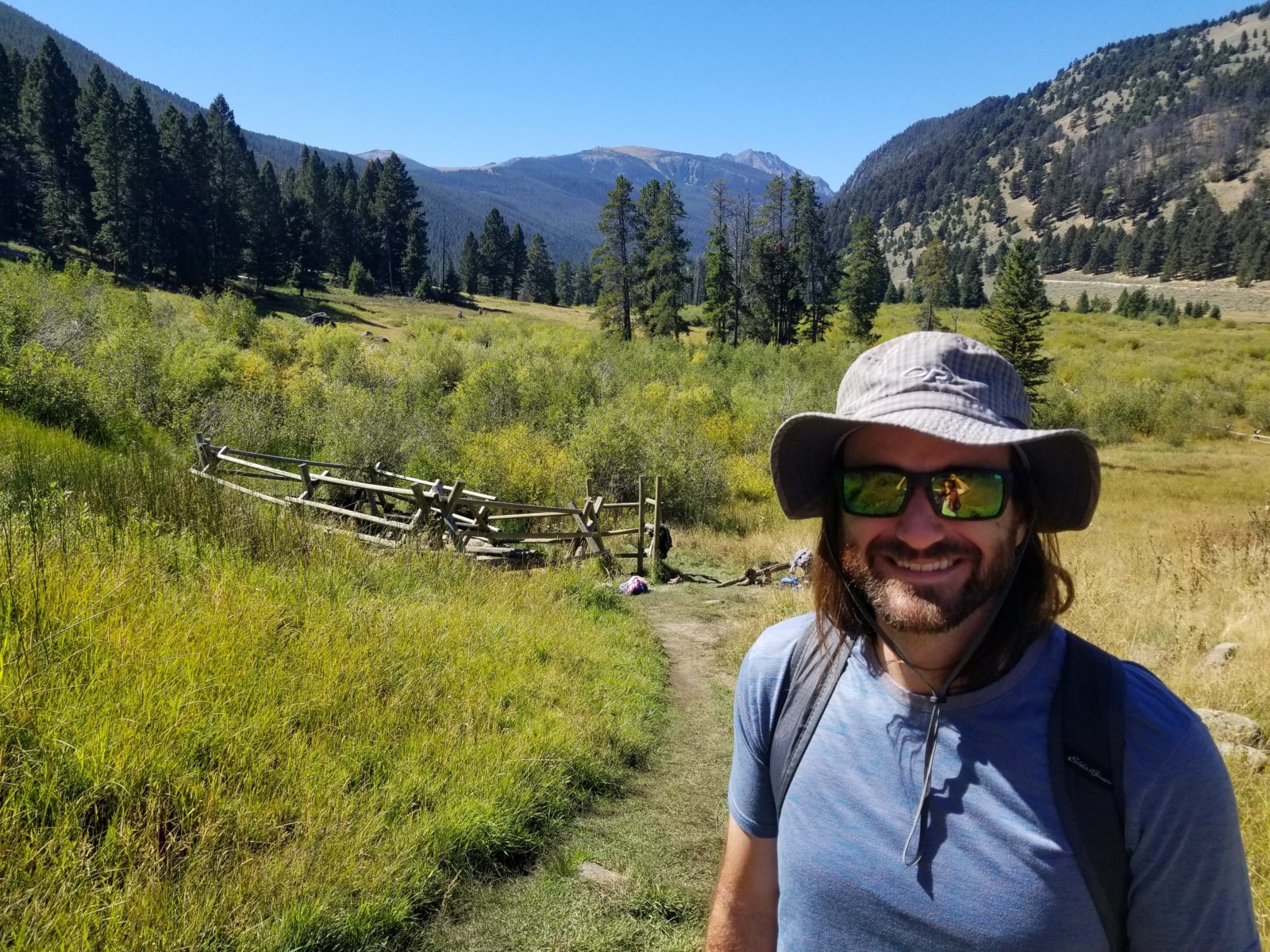 Jimmy in front of Upper Potosi Hot Spring