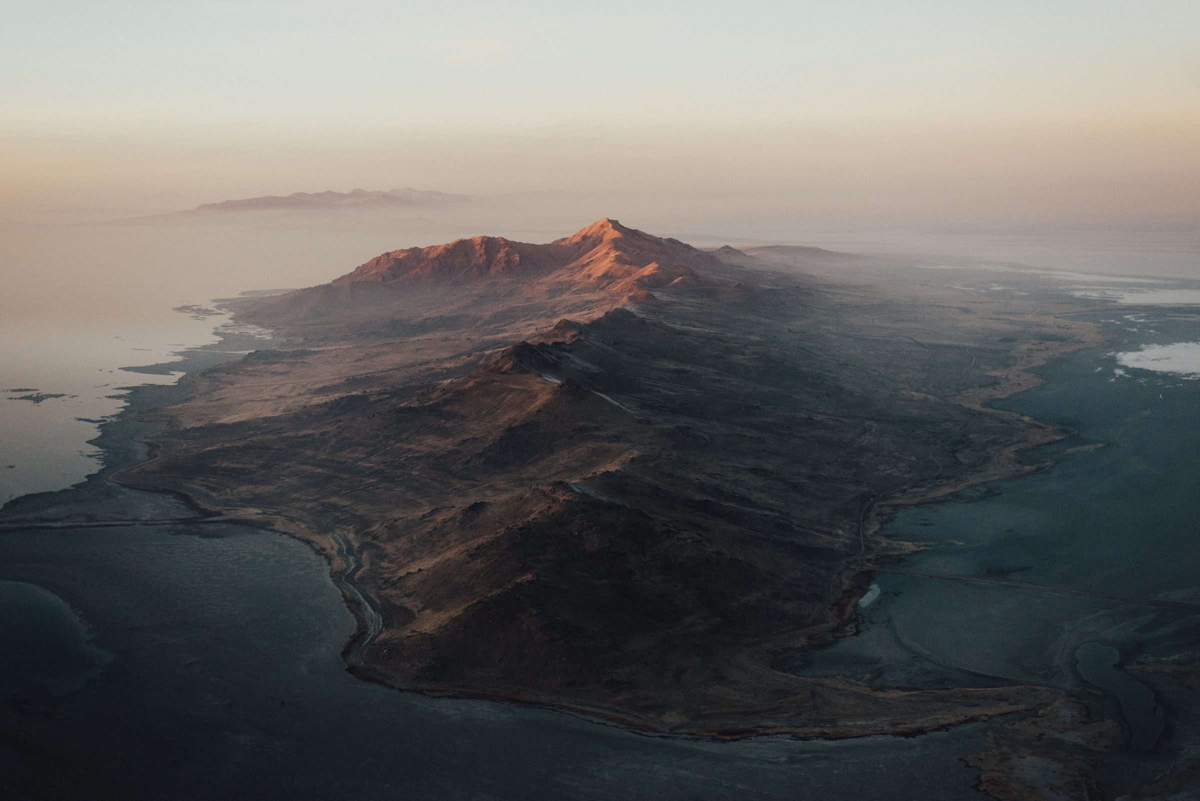 Aerial view of Antelope Island State Park photo by Tory Morrison