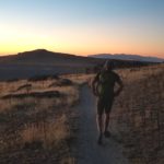 Hiking fast before the sun sets on Antelope Island