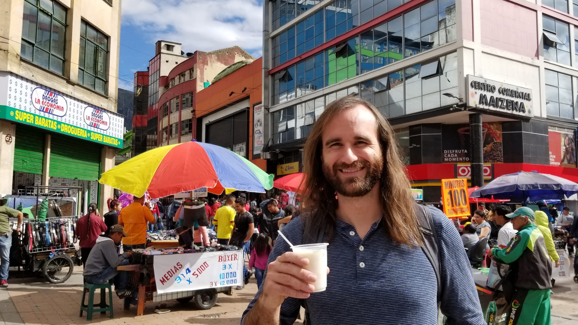 Practicing Spanish while ordering a tasty beverage from a street vendor