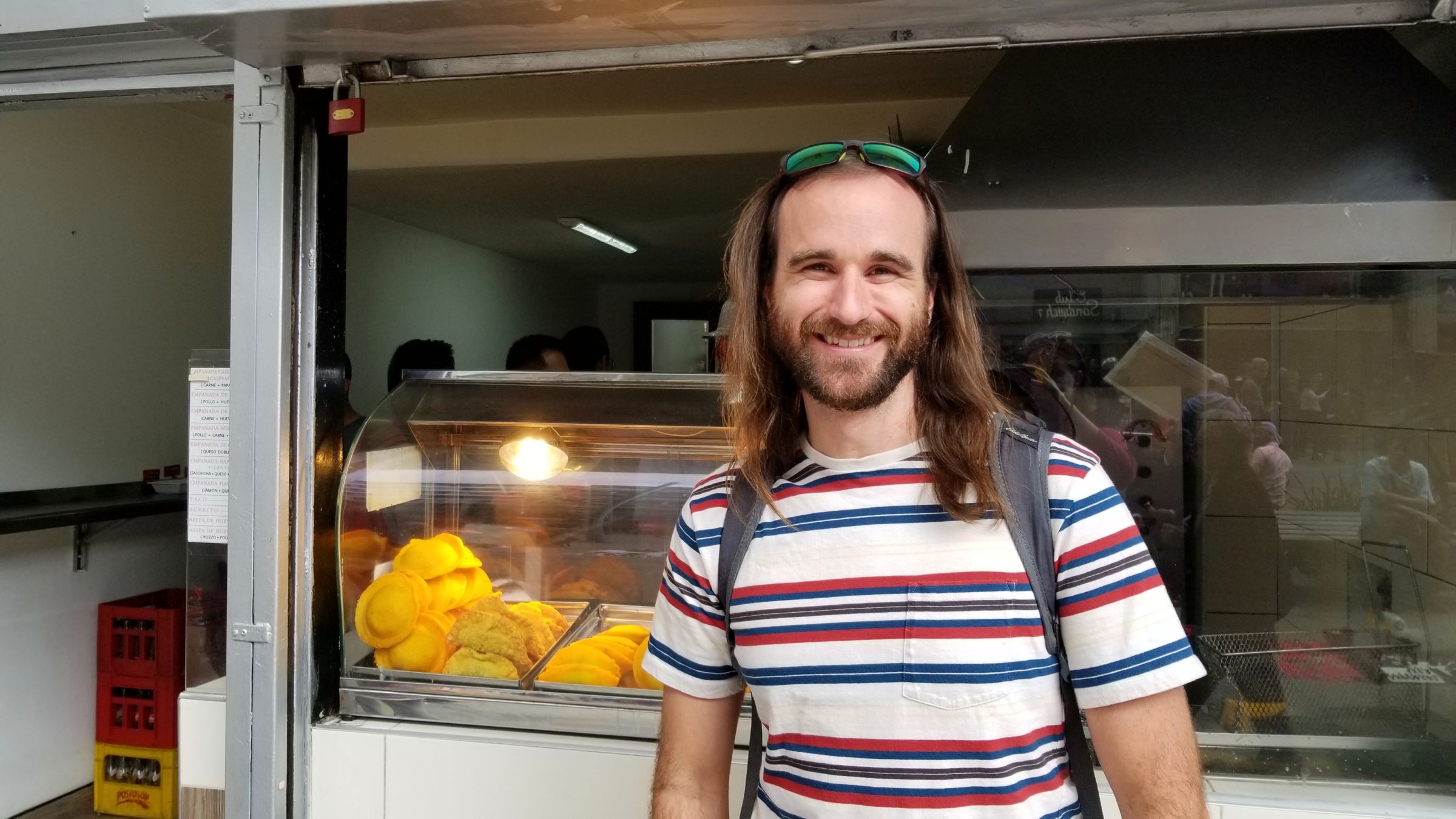 A very happy Jimmy after eating some empanadas