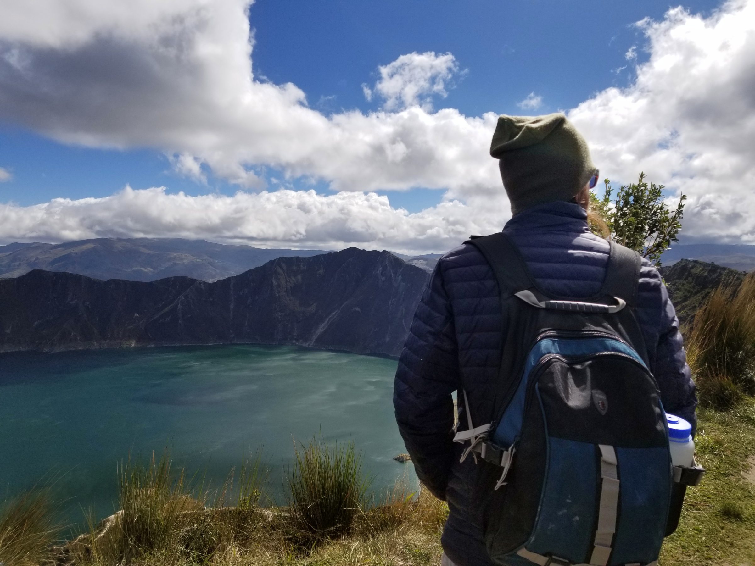 Admiring the views of the crater below