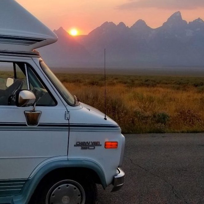 Grand Teton National Park Sunset Campervan